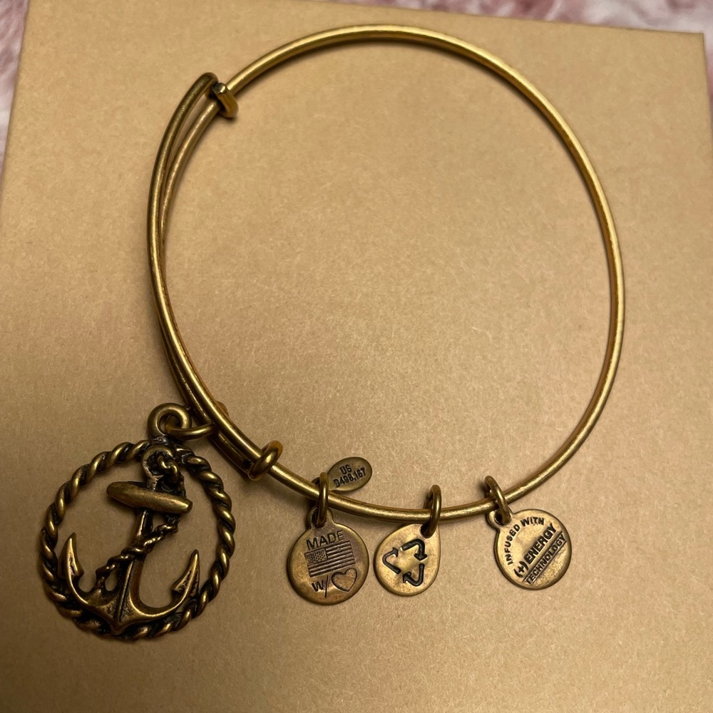 Alex and Ani Gold Tone Anchor Bracelet